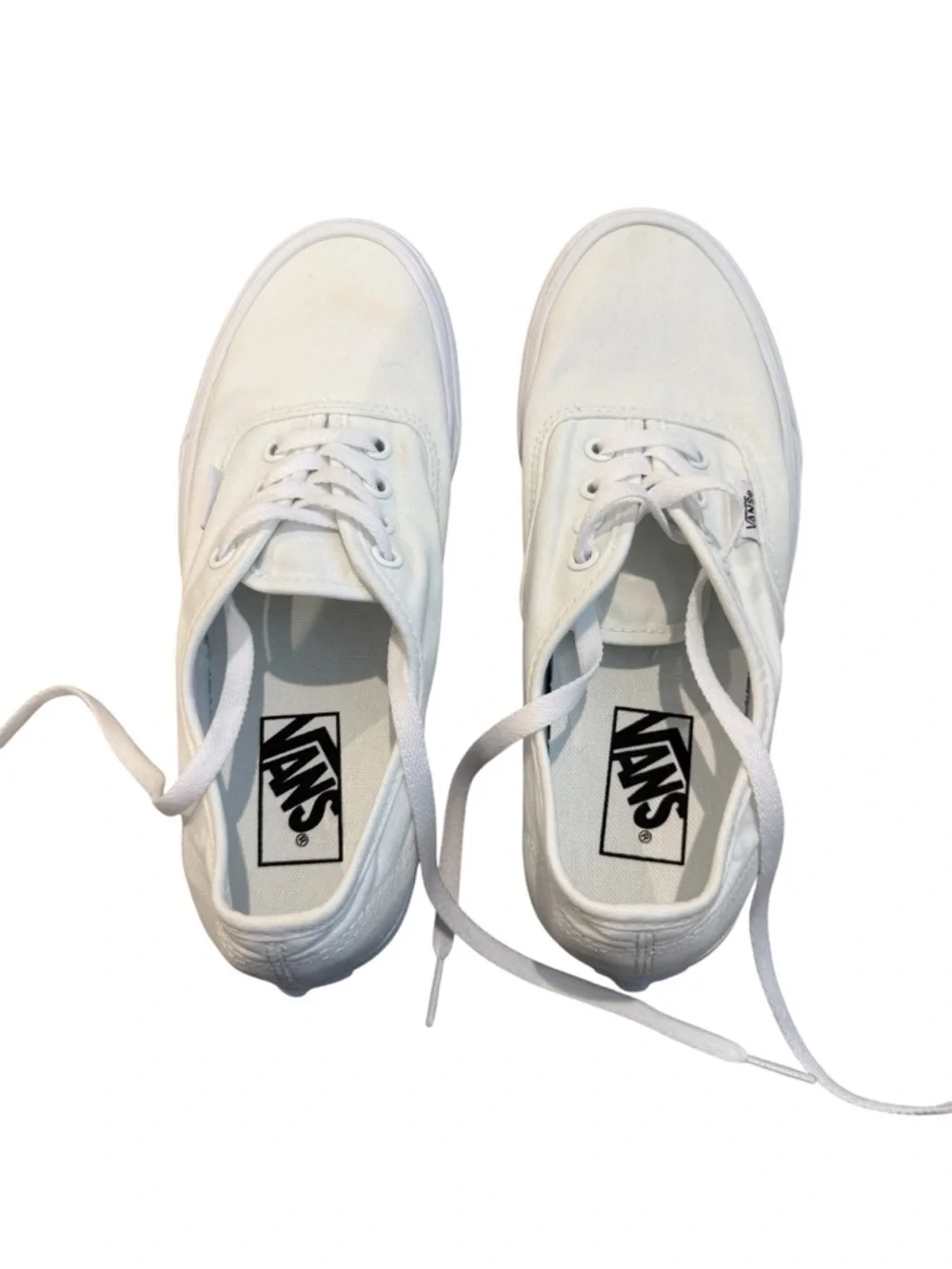 Vans Women's White Authentic Sneakers with Water/Stain Shield Spray - Picture 2 of 14